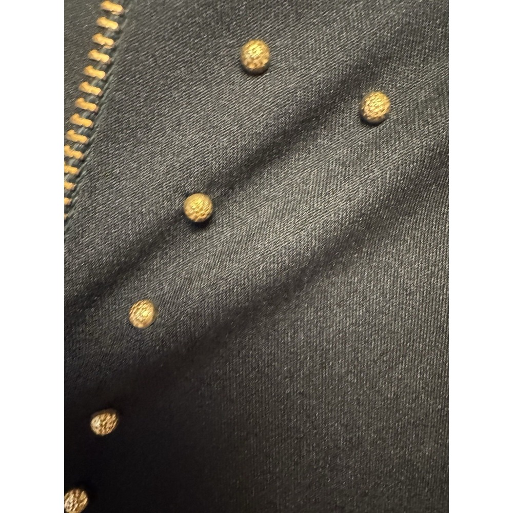 Vintage 1970s Bernie Bee New York Wide Leg Palazzo Jumpsuit Black Studded Zip MD - Picture 9 of 16